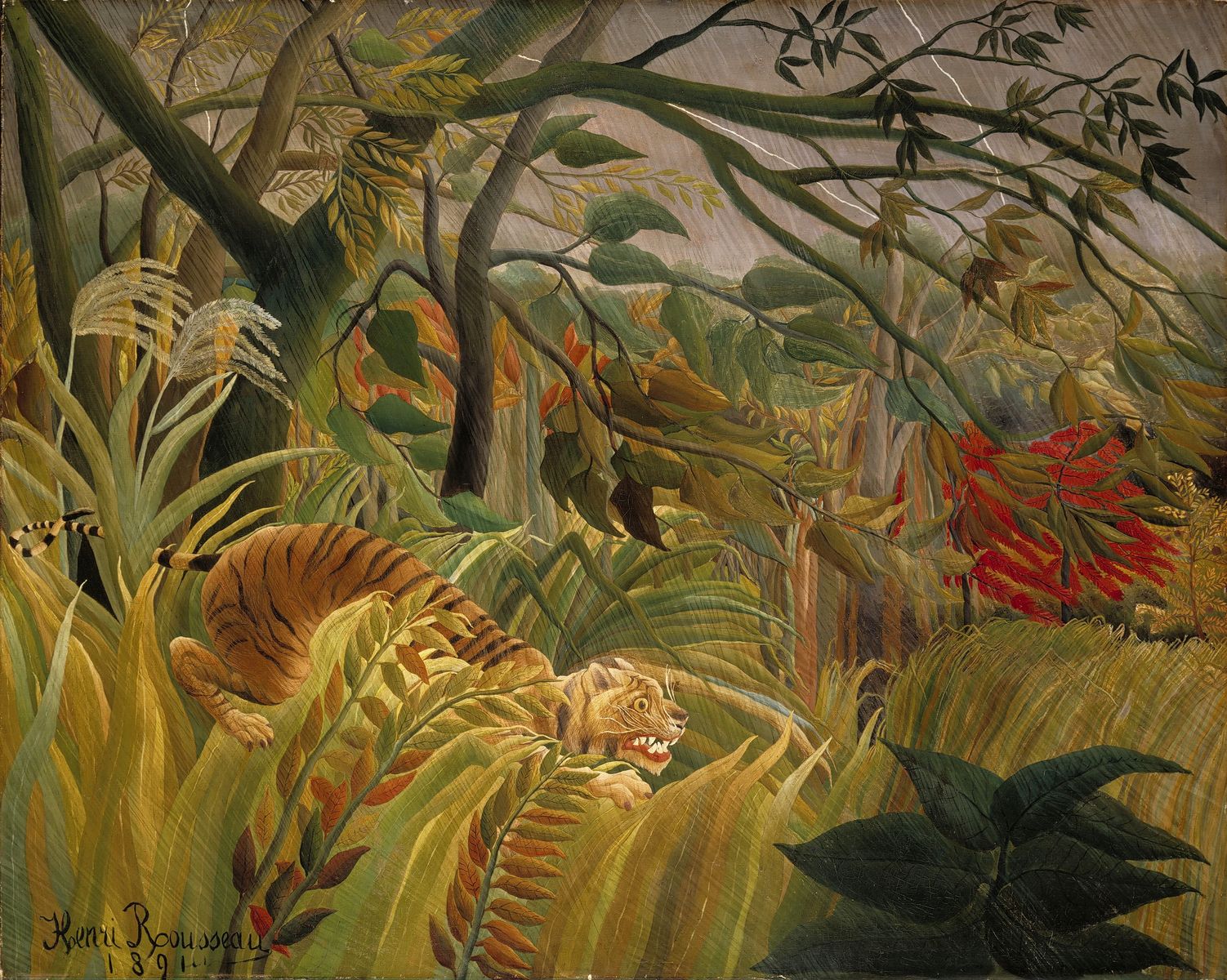 Анри Руссо - Нападение в джунглях